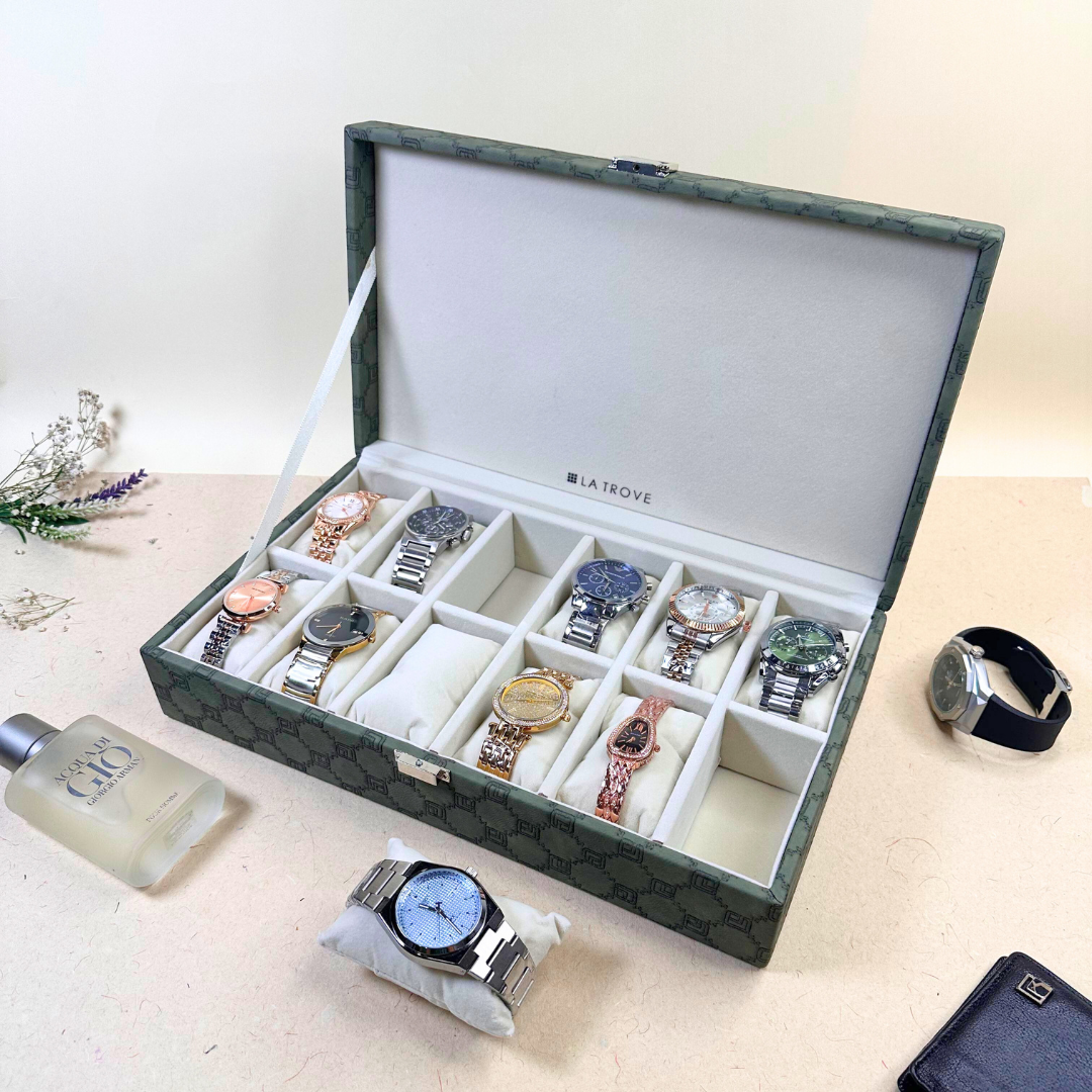 Designer 12-Slot Watch Box